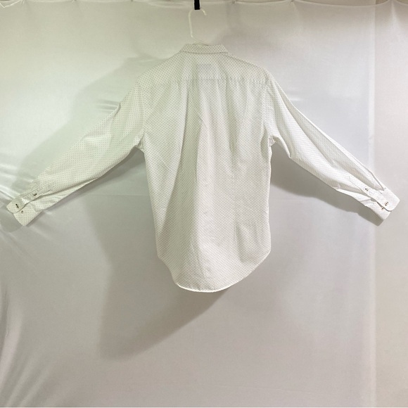 Zara Man Men's Medium White Patterned Slim Fit Button Down Dress Shirt - Picture 2 of 11